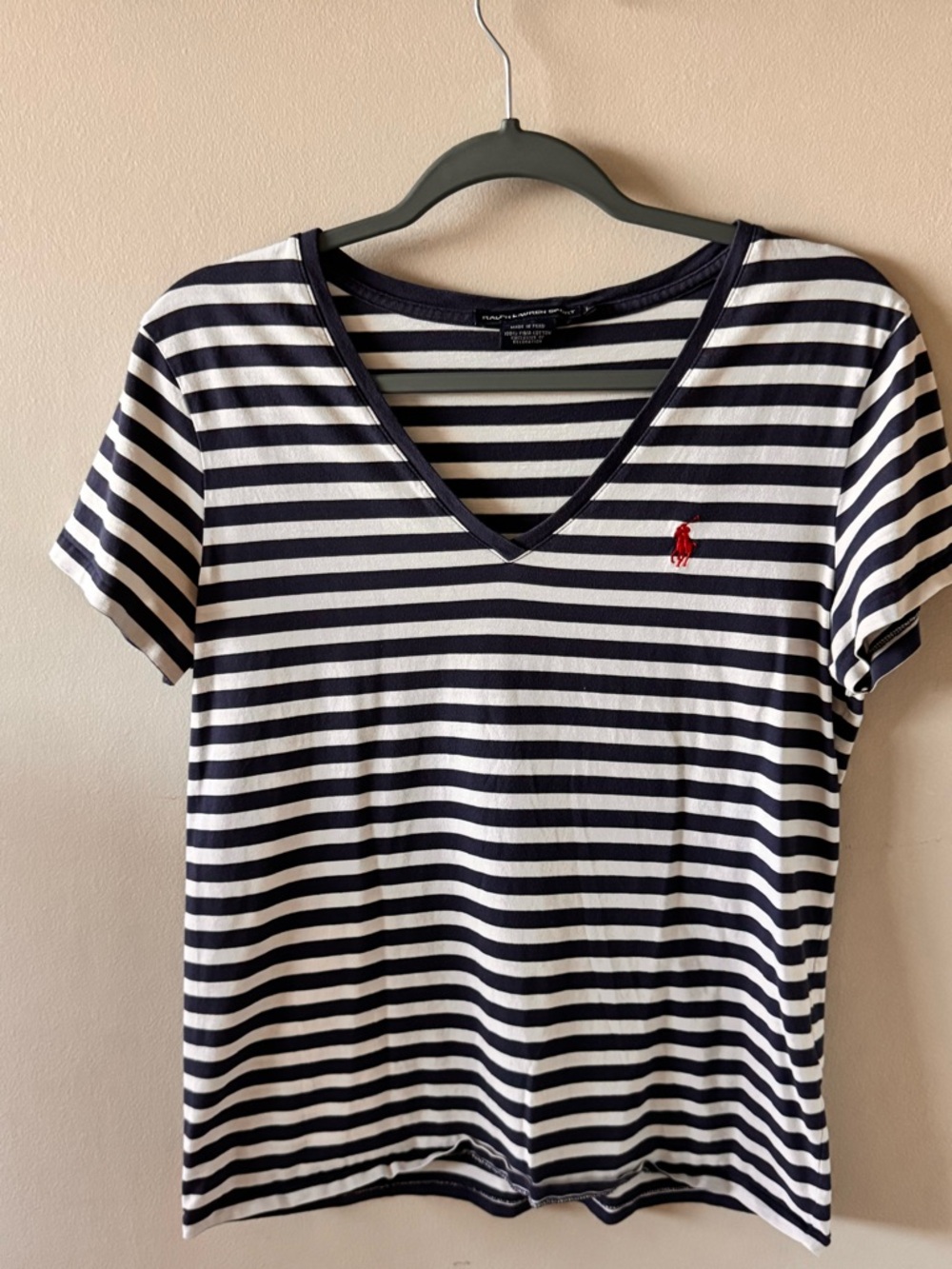 Ralph Lauren Sport Striped Tee in Navy, White & Black